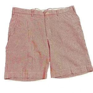 Turtleson Men’s Red Seersucker Golf Shorts Size 38 9” Casual Lightweight Beachy